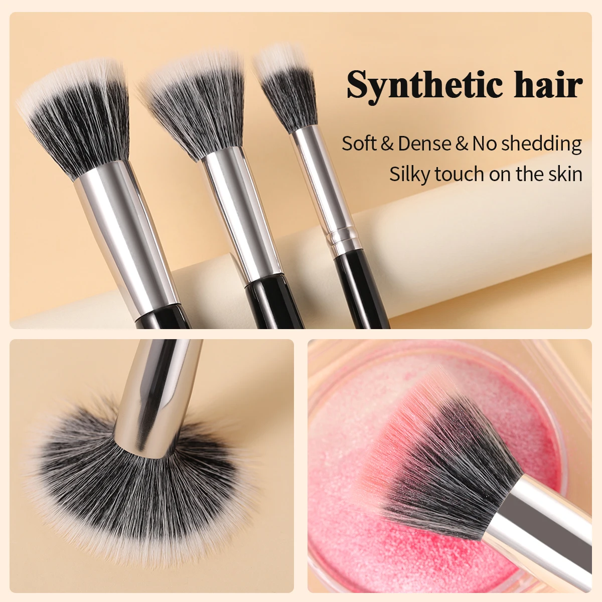 Natural Goat Hair Bristles – Soft, Streak-Free Makeup Blending