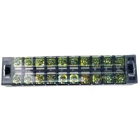 1PCS TB2510 Dual Row Thick Copper Screw Terminal Block Flame Retardant Grounding Strip Wire Connector Durable 600V 25A 3