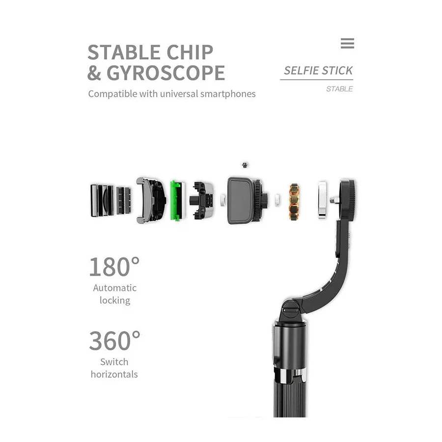 L08 1-Axis Handheld Gimbal Stabilizer Wireless Bluetooth Remote Smartphone Live Broadcast VLOG Selfie Stick Tripod Standfor