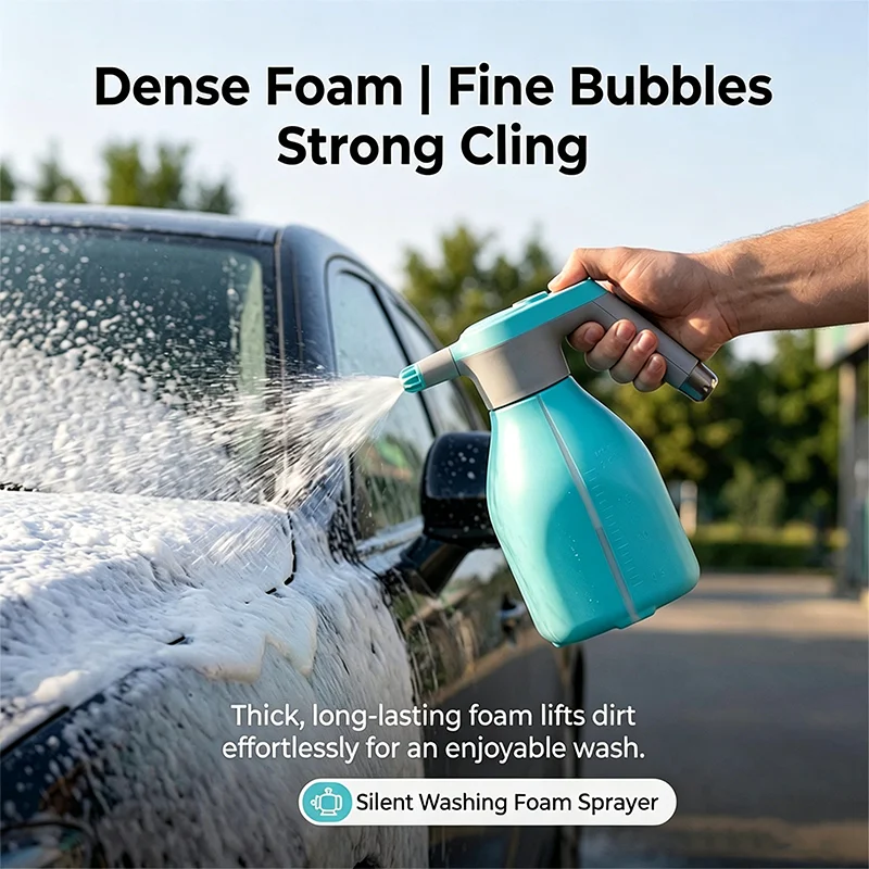 차량용 스프레이어 디테일링 충전식 2L 강력 전동 세차 스노우폼 스프레이 병 자동 세차 스프레이어 도구