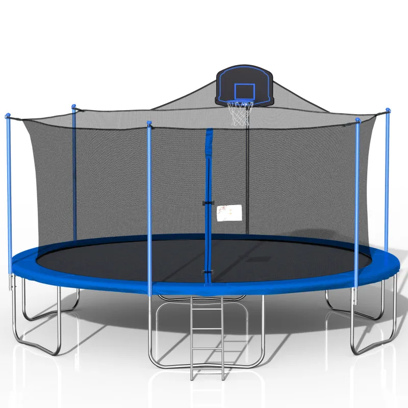 16 FT Jump Recreational Trampoline with Safety Enclosure Net AND LADDER- Fitness Trampoline with Padding Waterproof Jump Mat