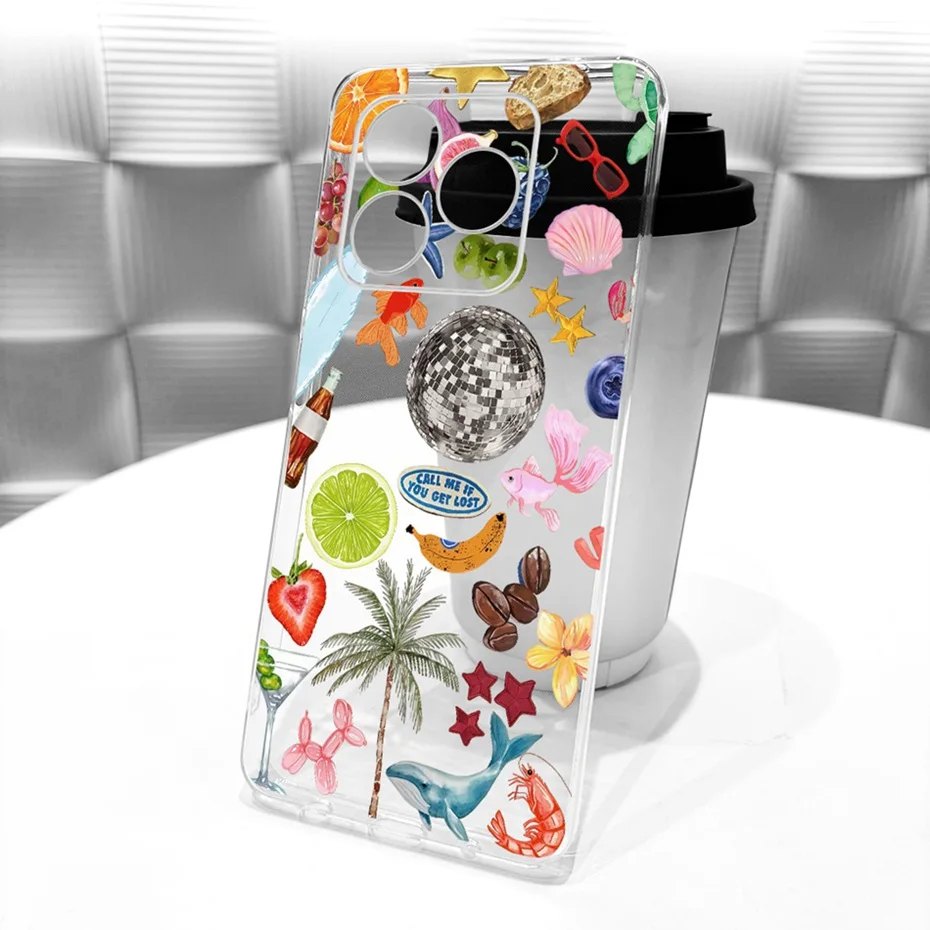 Clear TPU Case with Newest Style Pattern - Protective Back Cover Bumper