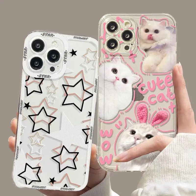 Chic Cat Design Protective Phone Cover