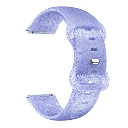 Luminous Glow Silicone Sport Wristband Bracelet, 20mm Strap for Watch 5 Pro 45mm (Glitter Blue)