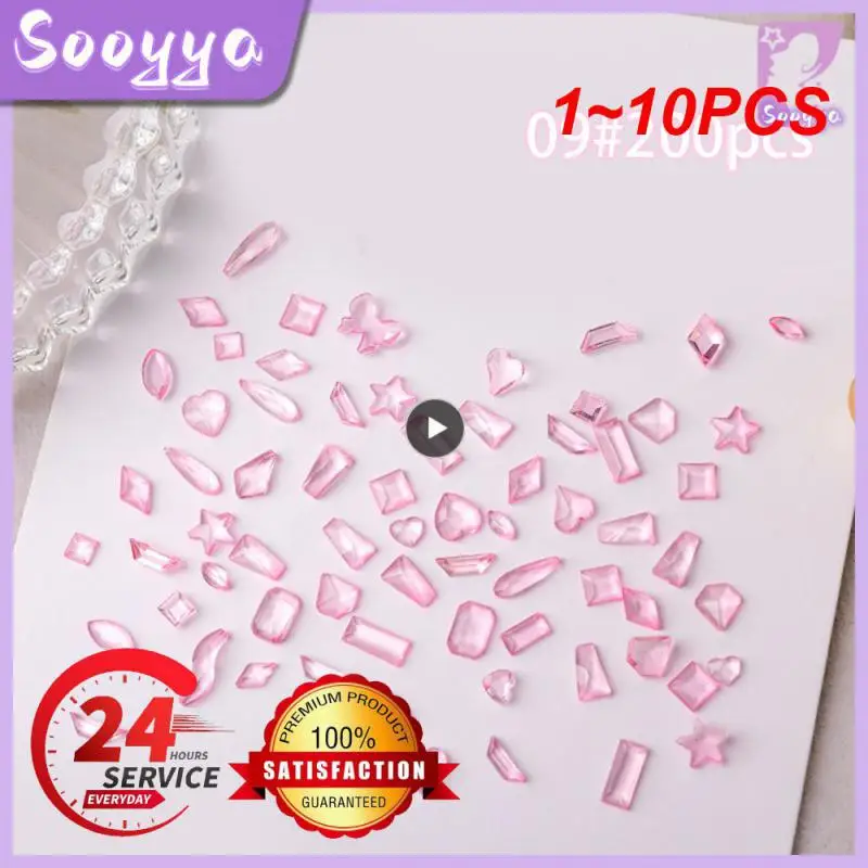 1 ~ 10Pcs Clear Heart Crystal Nail Art Decoration 4-6Mm Resin Flat Nails Charm Japan Ice Through Jelly Nail Parts Decor