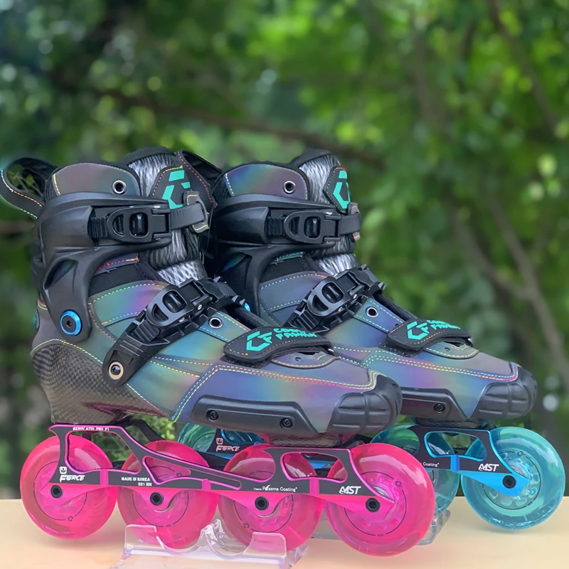 Kwijting wol advocaat Children's Carbon Fiber Inline Skates Colorful Reflective Various Colors  Youth Speed Skates Roller Skates Size 30-38 - Inline Skate Shoes -  AliExpress