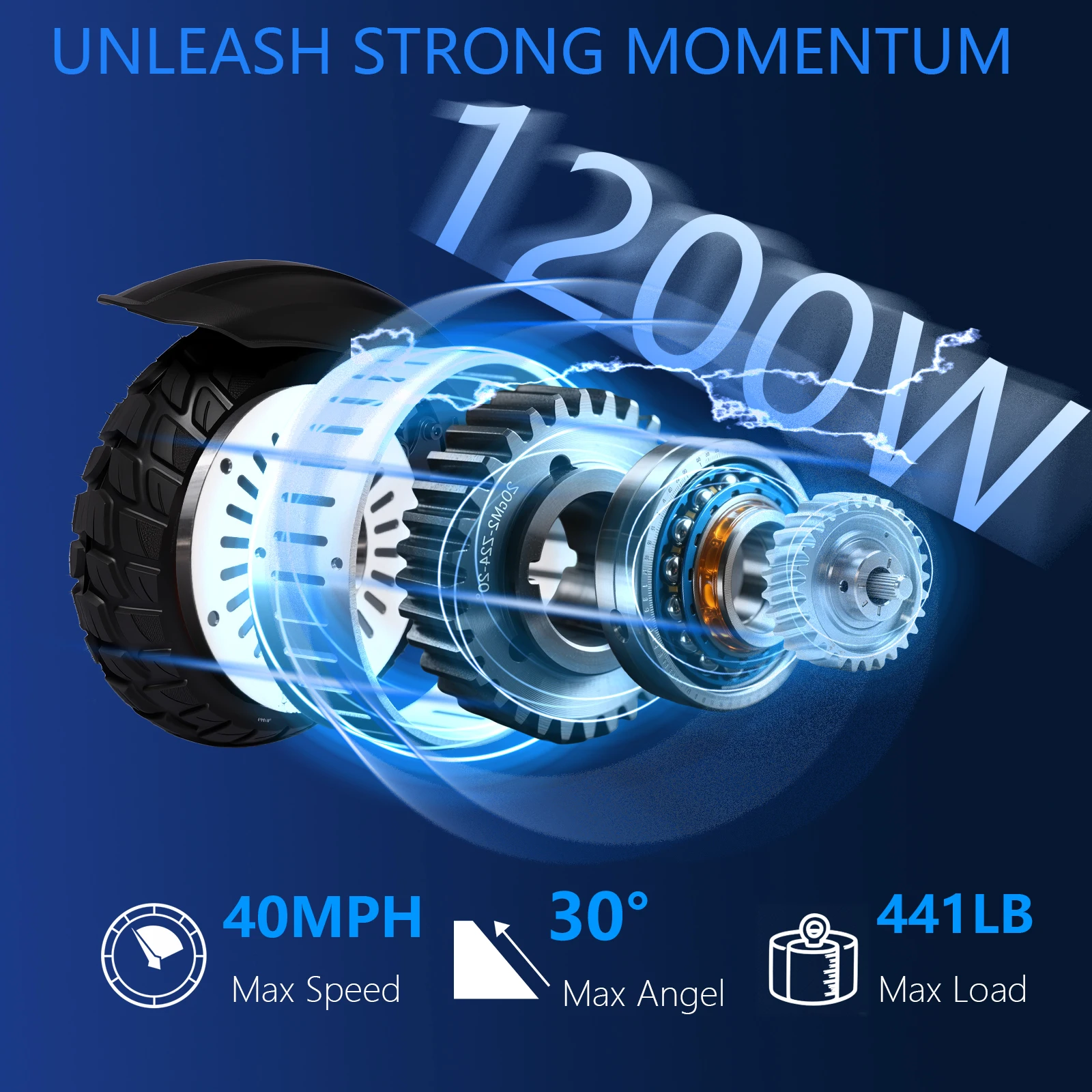 K11 1200W Off-Road Folding Electric Scooter 2