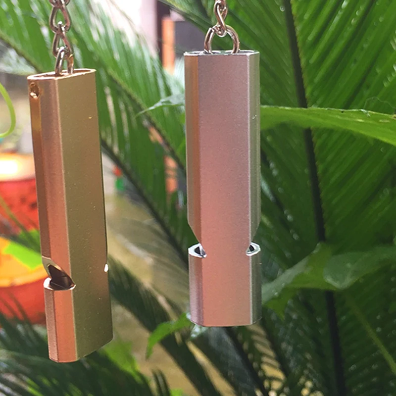 Portable Aluminum Safety Whistle Outdoor Hiking Camping Survival Emergency Key Chain Multi-tool Double Tube Survival Whistle whistle keychain survival whistle mini whistle metal whistle horror scream whistle wooden train whistle toy