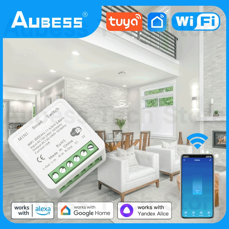 WifiMiniSmartSwitch16ADIYLightSwitches2WayWirelessSmartHome