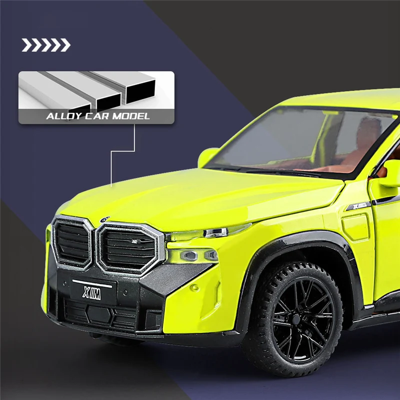 1:32 The XM SUV Alloy Sports Car Model Diecast Metal Toy New Energy Car Vehicles Model Simulation Sound and Light Childrens Gift 2