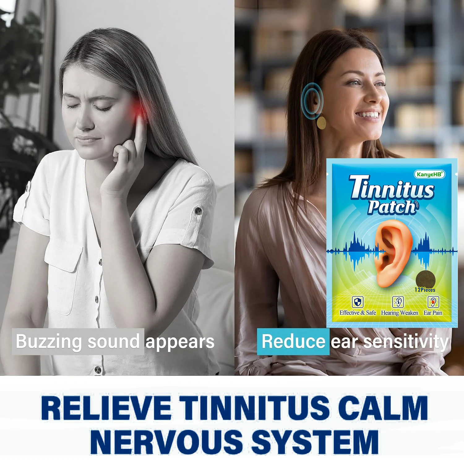 Tinnitus Treatment Patch Otitis Wormwood Care Patch Improves Migraine Earache Hearing Loss Ear Hearing Protection