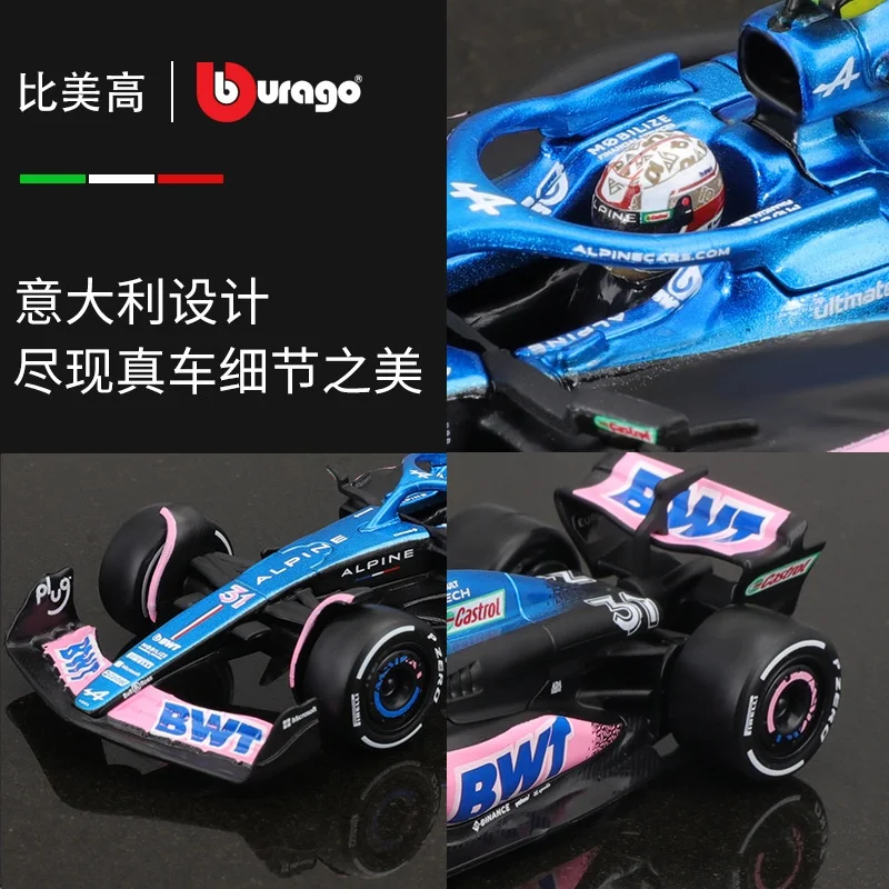2024 New Original Bburago 1:43 Bwt Alpine Team A523 Bahrain Version Alloy Miniature Alloy Formula 1 Racing Die-Cast Models Gifts 4