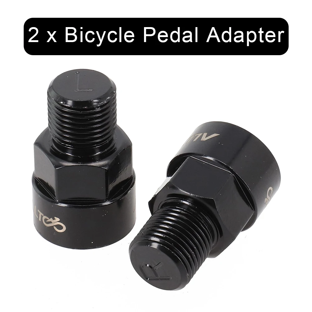 Description Picture 2 of item1x Bike Bicycle Pedal Adapter Fits 9/16 Inch Cranks & 1/2 Inch Pedals Convert Aluminum Alloy Pedals Convert Cycling Parts