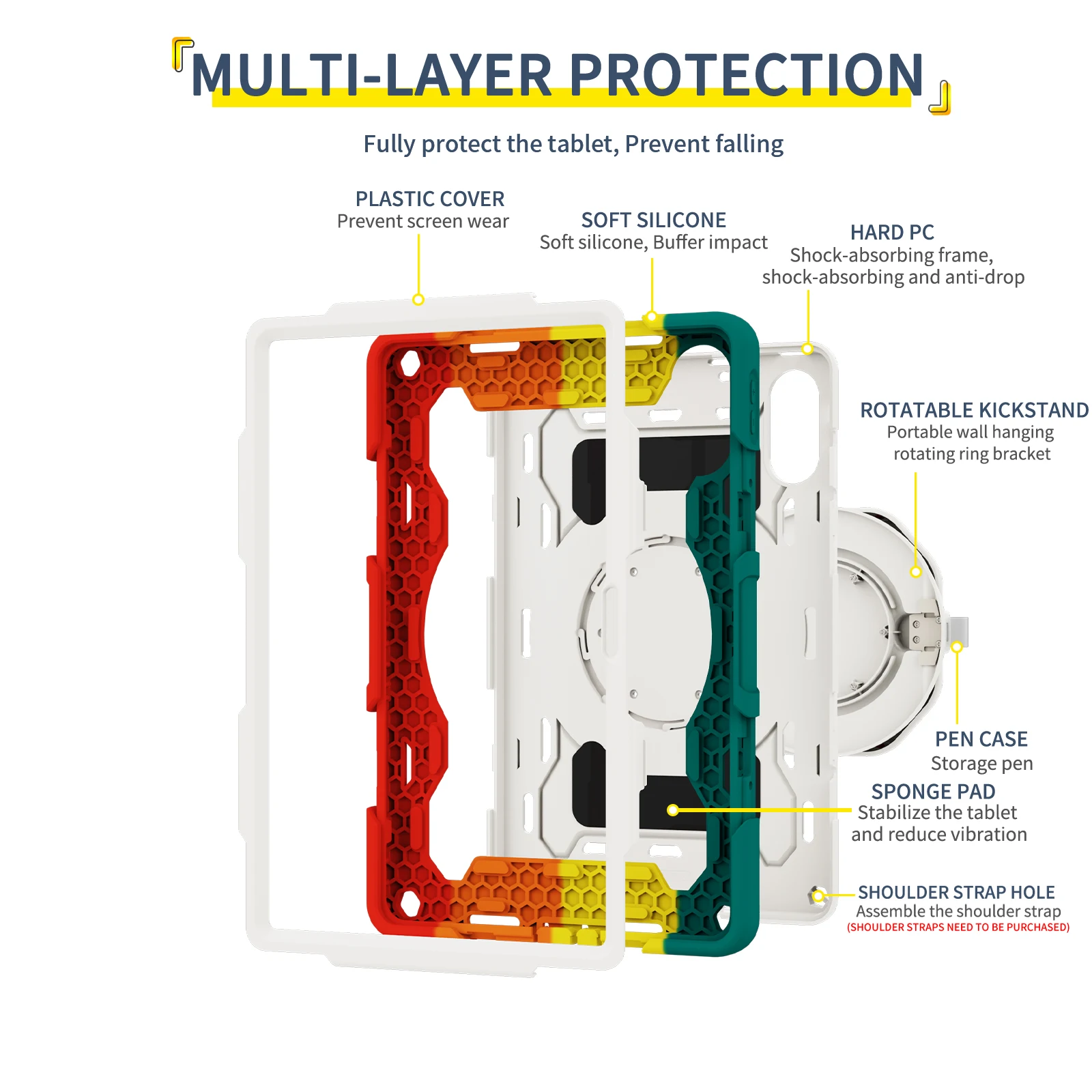 360° Rotating Armor Kickstand Tablet Case Cover