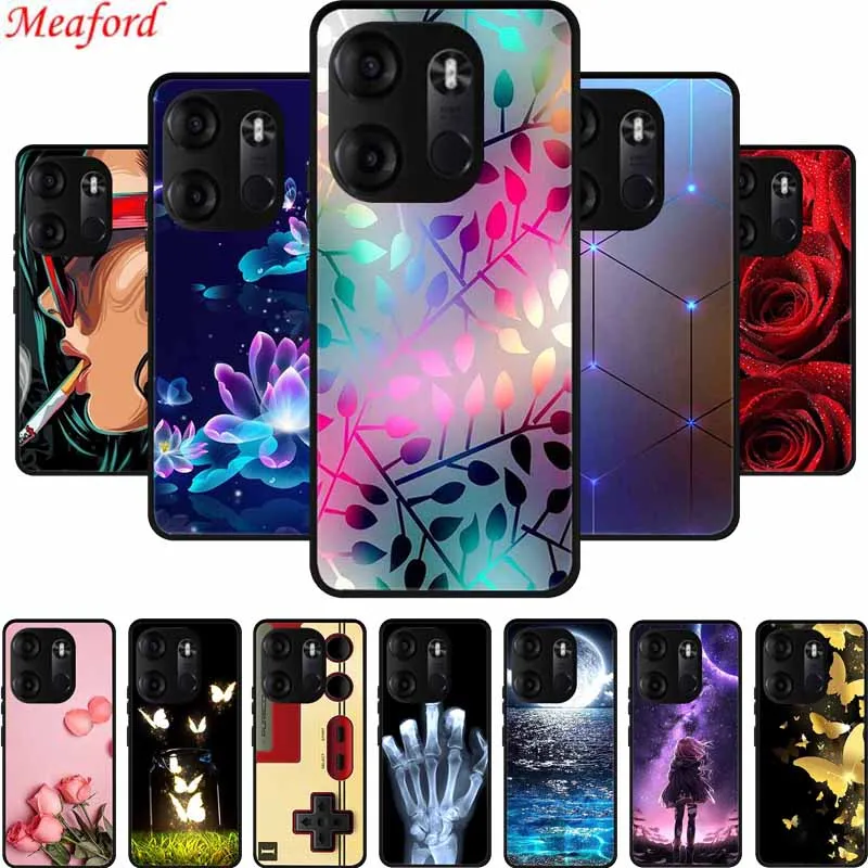 Phone Case For Tecno POP 7 Pro Back Cover Case Black Silicone Soft