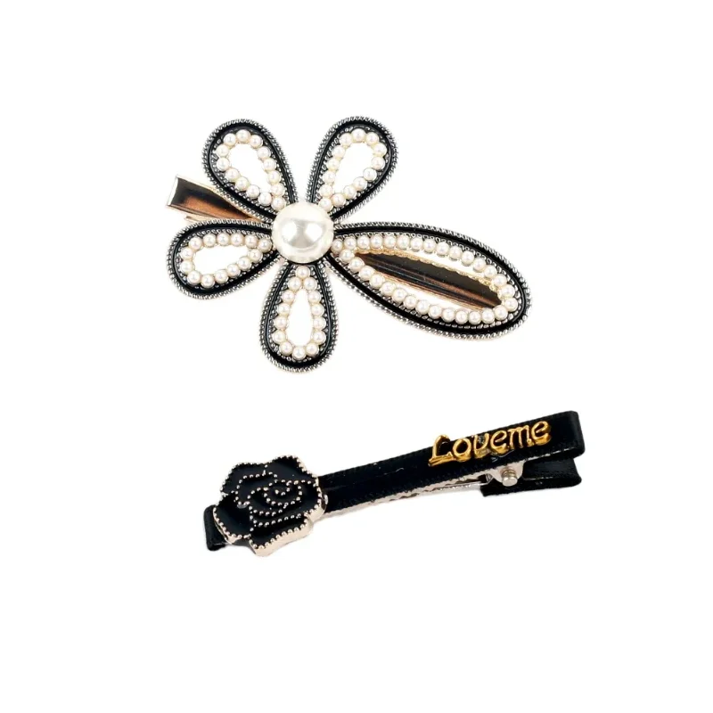 1 Set Fashion Hair Accessories Pearl Rhinestone Hairpin Bangs Clip for Girls Headdress Fixation Hairpin Women Hair Jewelry