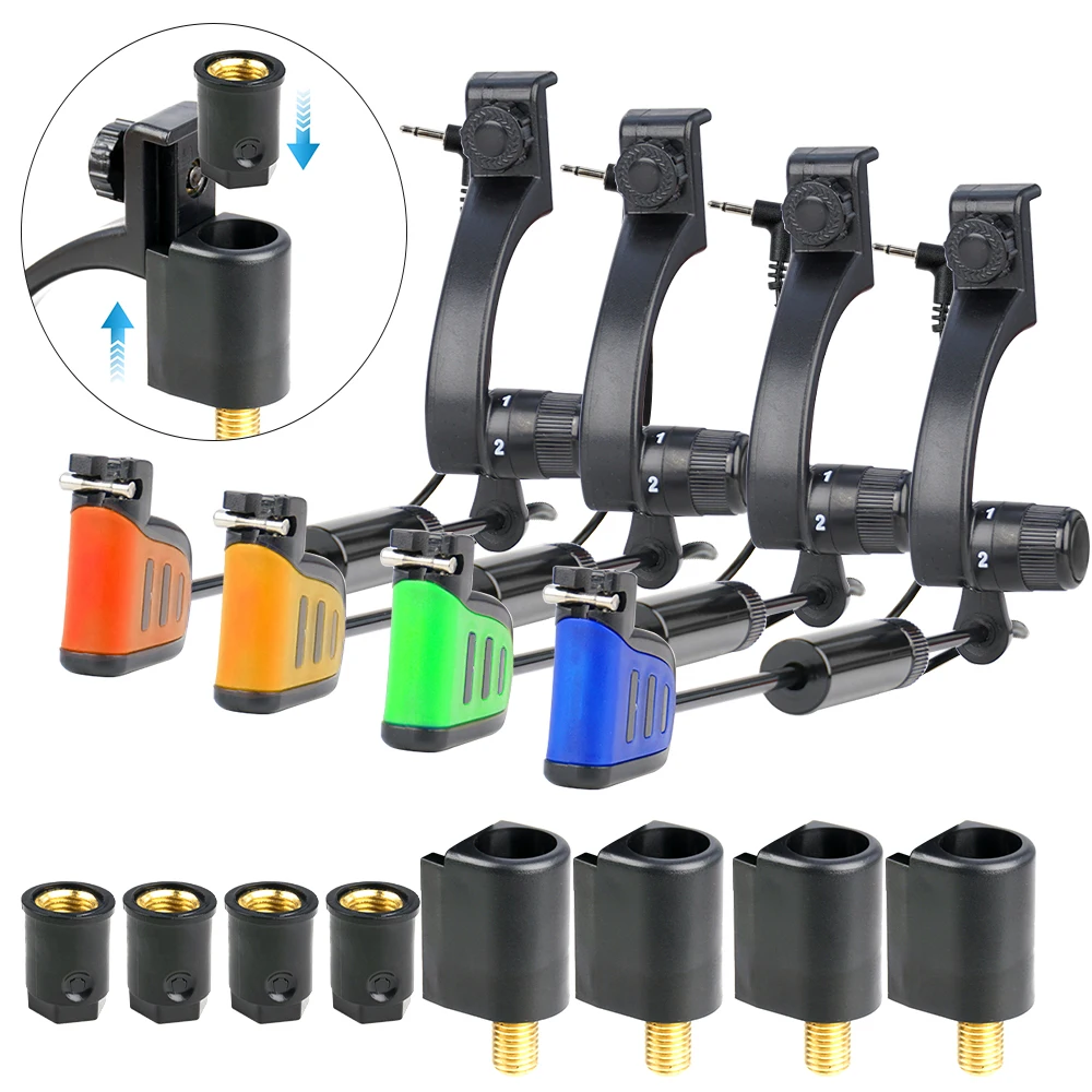 Set de swingers LED Hirisi pour pêche à la carpe - indicateurs de touche avec connecteur rapide B2030