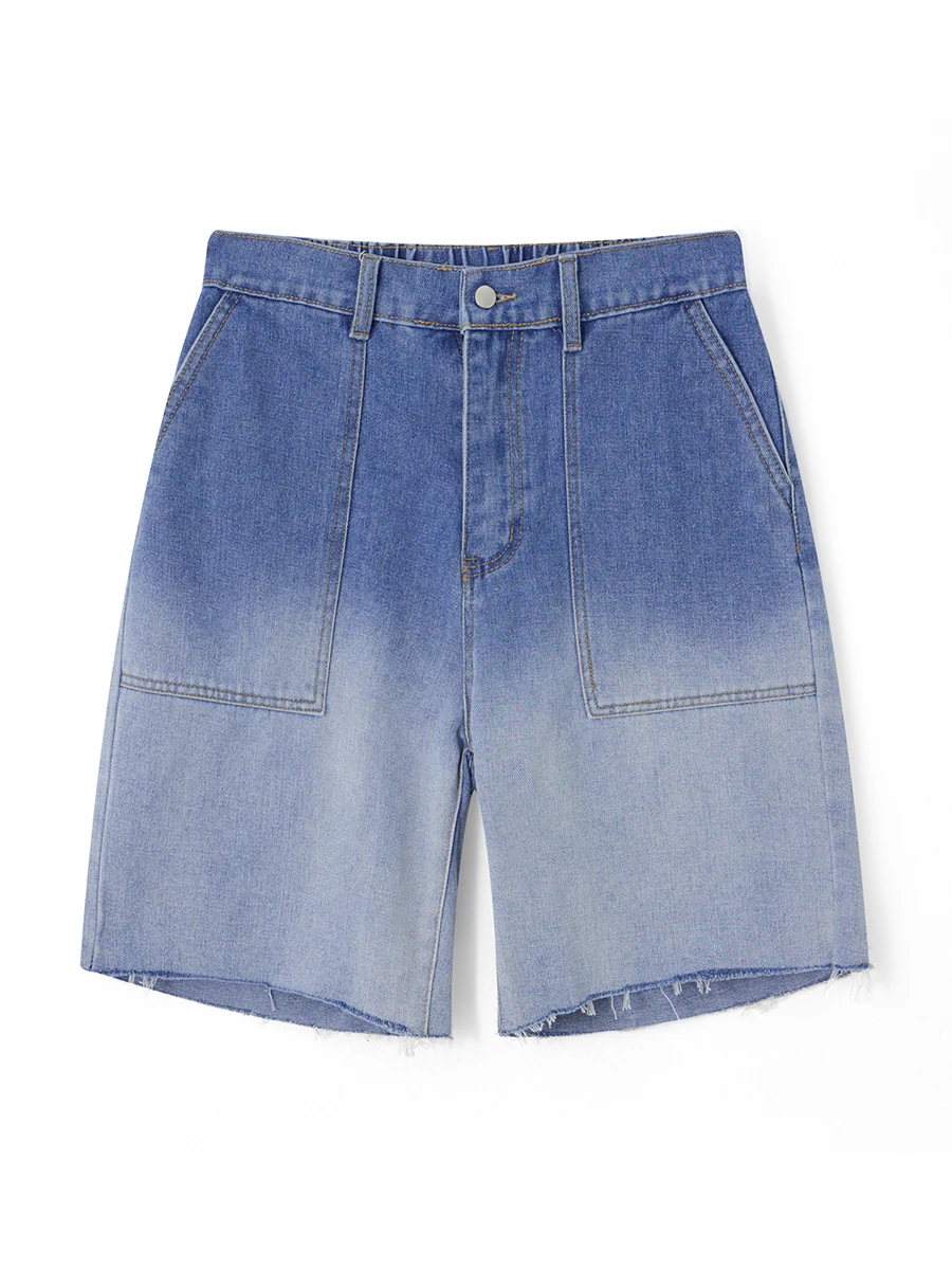 Women s High Waisted Distressed Denim Shorts with Frayed Hem and Pockets Vintage Washed Jean Shorts Casual Streetwear Fashion