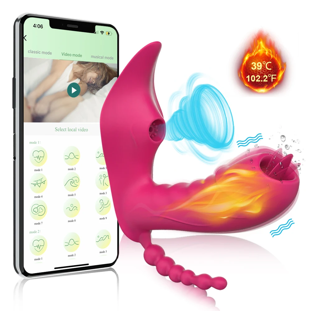 Female Sex Toy Bluetooth APP Dildo Vibrators Female Wireless Remote Control G Spot Clit Sucker Clitoris Stimulator Couples Sex Toys For Women