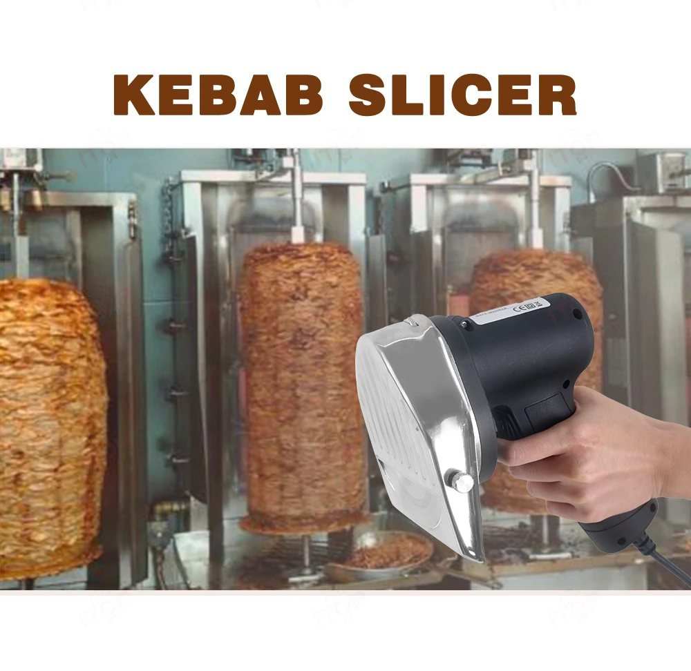 Description Picture 6 of itemITOP Electric Kebab Slicer Shawarma Machine Knife Doner Gyros Cutter With 2 Blades Kitchen Tools 110V/220V/240V