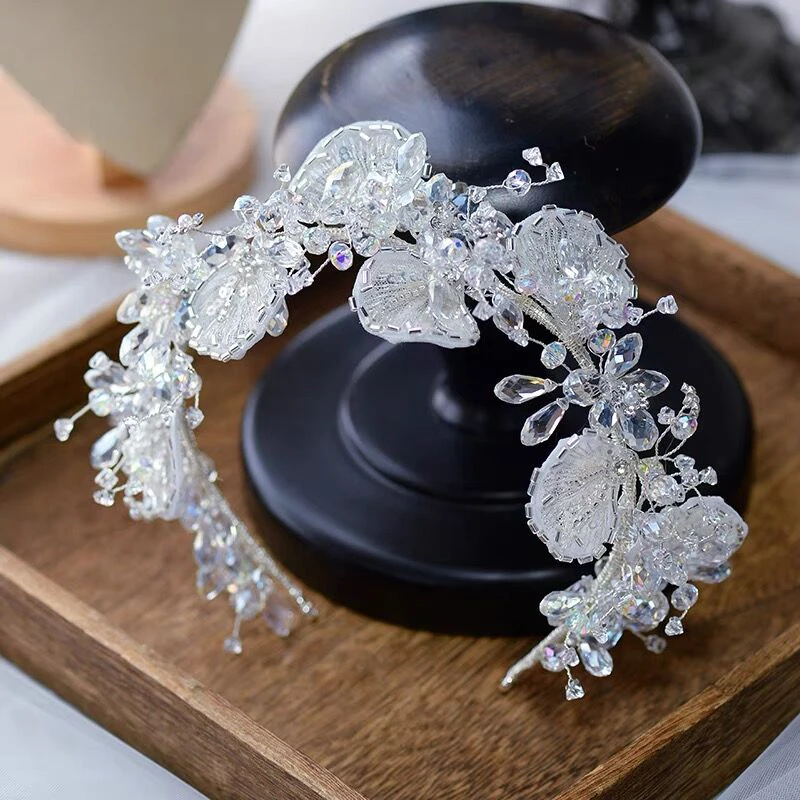 

Lovely Clear Crystal Brides Rhinestone Hairbands Bridal Barrettes Headdress Crystal Wedding Hair Accessory