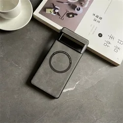 Luxury Magnetic Leather Phone Case - Soft, Wireless Charging, Shockproof Skin Feel Cover for Google Pixel 8 Pro (Gray CX)