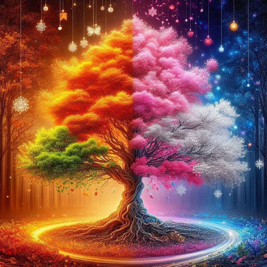 Kit per Diamond Painting 5D, Pittura diamante 5d fai da te, Albero della vita colorato 25x50cm Kit Pittura per Adulti Full Drill Cristallo Strass Ricamo Pictures Arts Craft Home Wall Decor