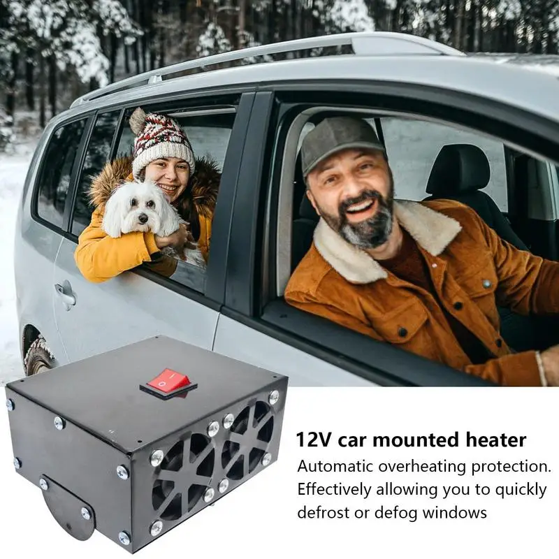 

12V Car Heater 500W Car Electric Heater Fan 2 Holes Windscreen Defroster Demister Defogging Defrosting Heating Fan Portable