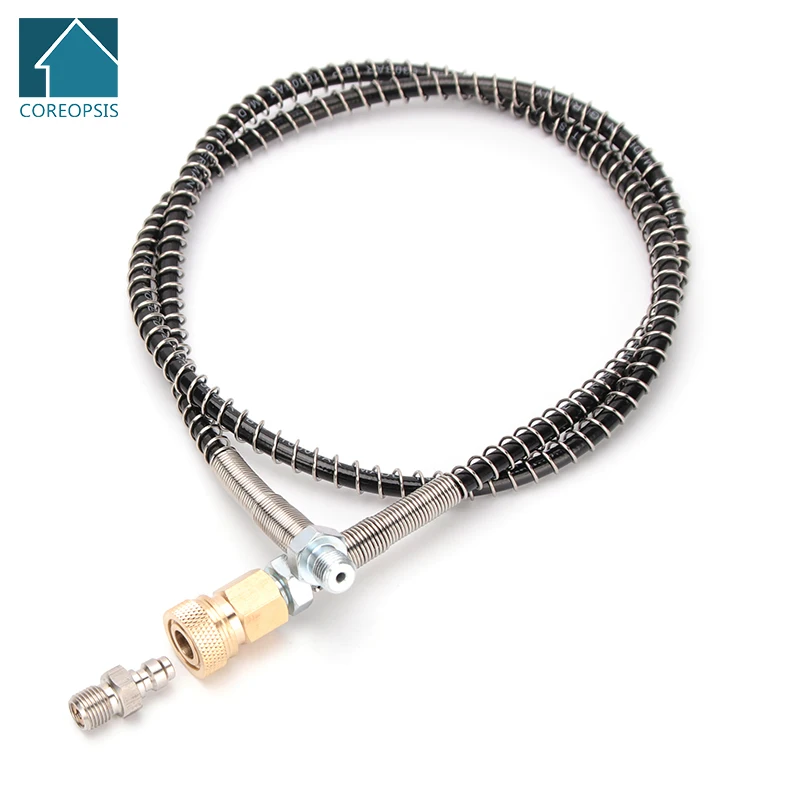 Mangueira de Nylon o Rosca M10x1 e Mola Engates Rápidos 40mpa Pcp Pneumático Reenchimento a ar 100cm de Alta Pressã