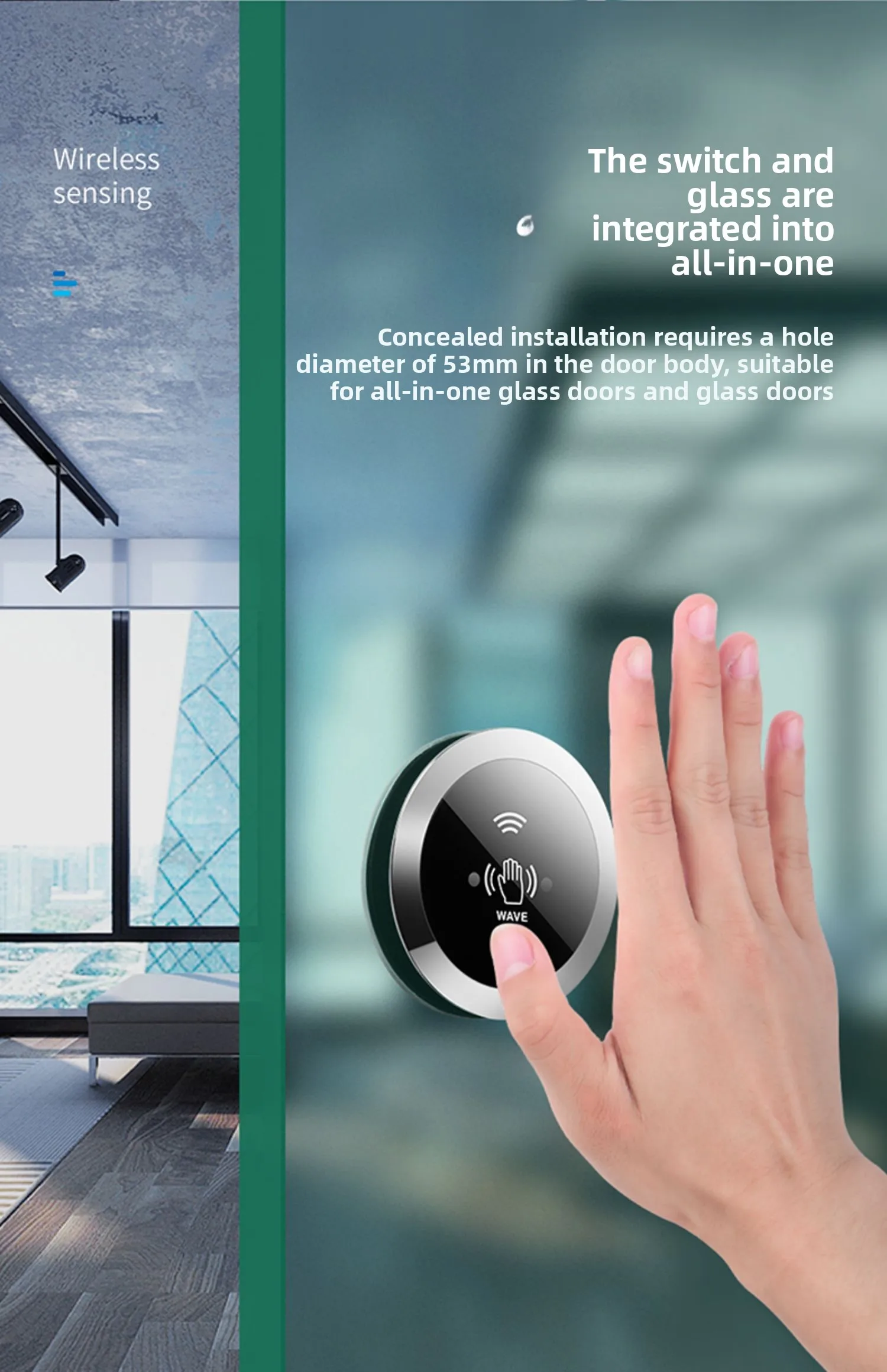 automatic door wireless hand-press switch wireless door opener remote control bu
