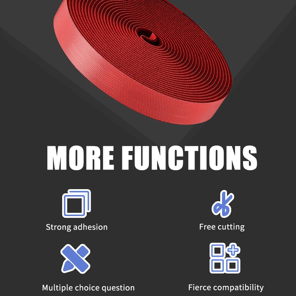 1m 3m 5m Reusable Cable Organizer Wire Winder Tape Nylon Cable Tie Desk Wire Management for Earphone Mouse Data Cables