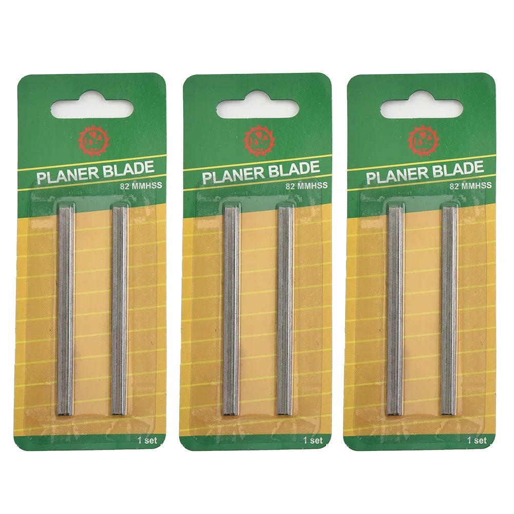 Woodworking Tools Planer Blades 6pcs 82mm Electric Planer Blades Reversible HSS Wood Planer Knives For Woodworking Machinery Spare Parts Carpenter Tools
