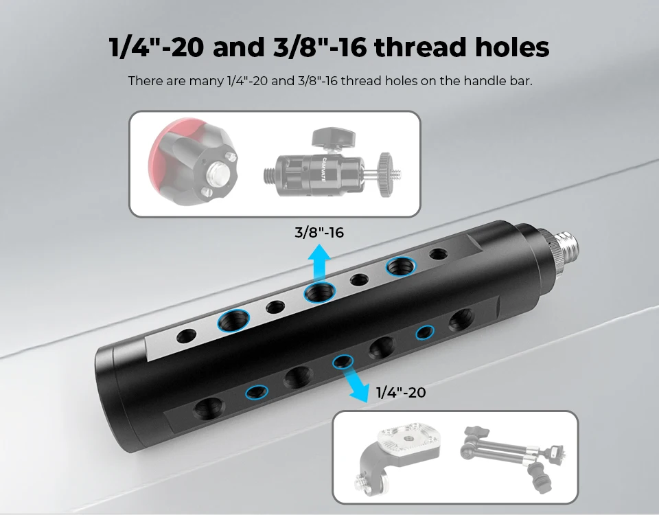Handheld Camera Handle Grip Stabilizer With 3/8" Thread Head For GoPro Sony Cano
