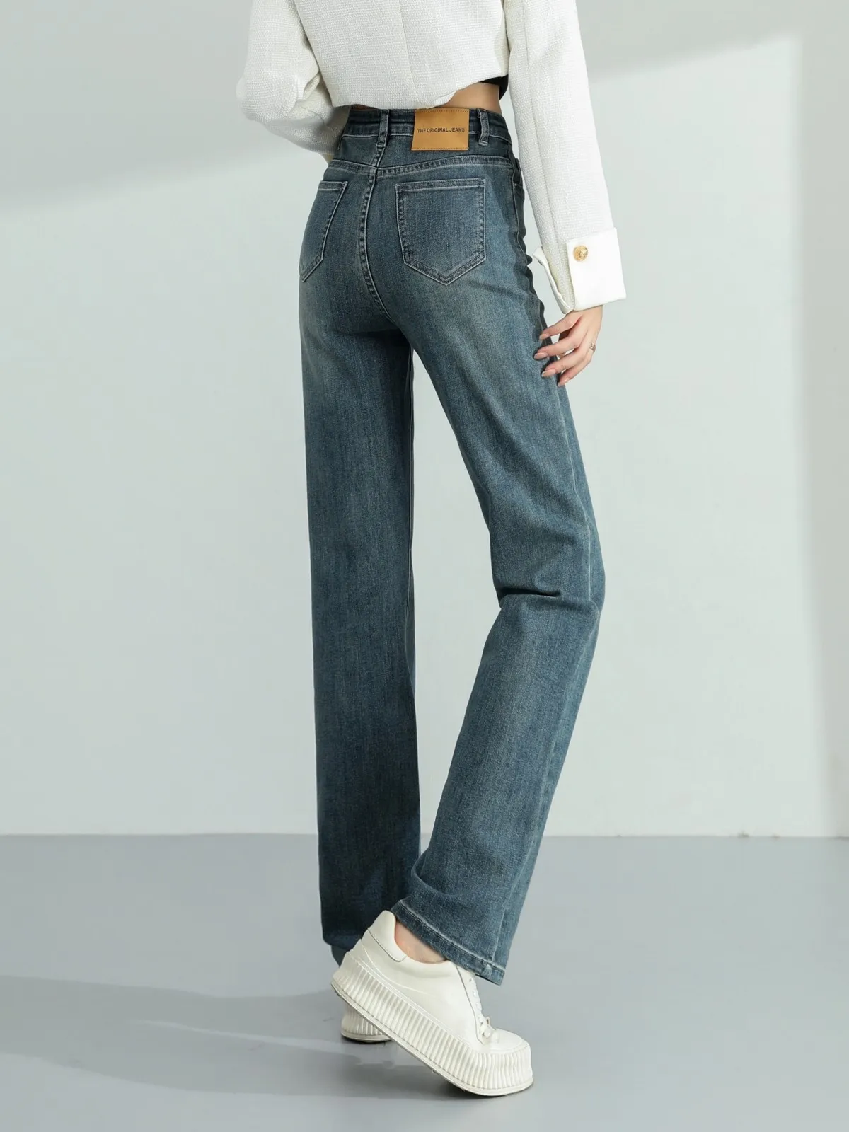 ZHISILAO New High Waist Straight Jeans Women Vintage Y2K