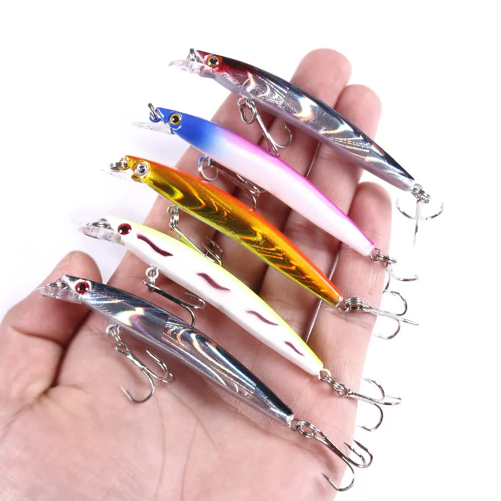 1 Stück/5 Stück Minnow 8CM 5G Angelköder mit 2 Haken Isca Künstlicher Harter Wobbler Köder Angelzubehör – Detail 9