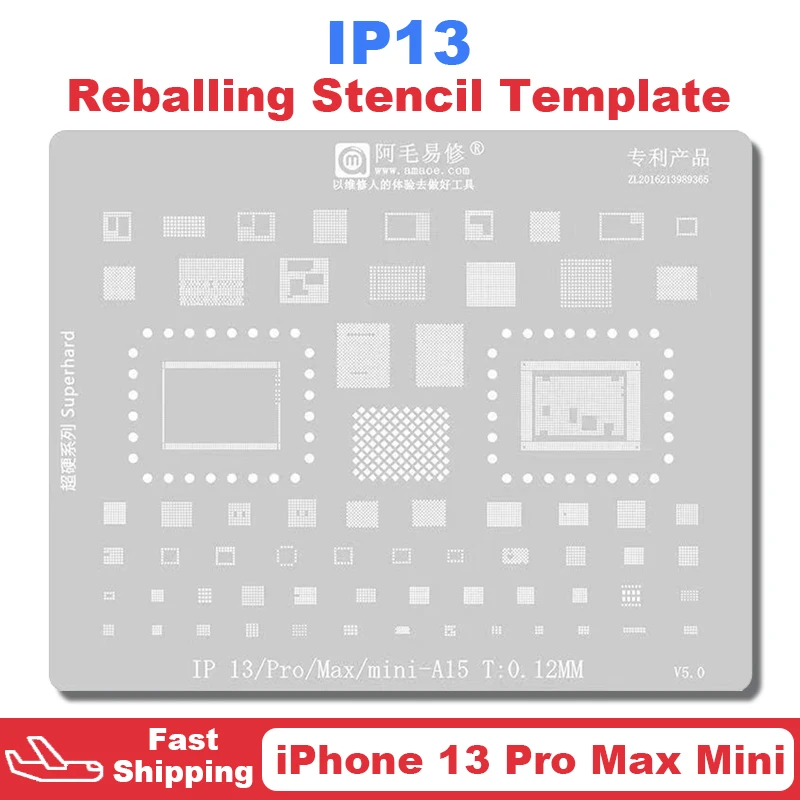 

Amaoe BGA For IPhone 13 Pro Max Mini A15 CPU Reballing Stencil Template Tin Planting Soldering Net Repair Tools Power IC Chip