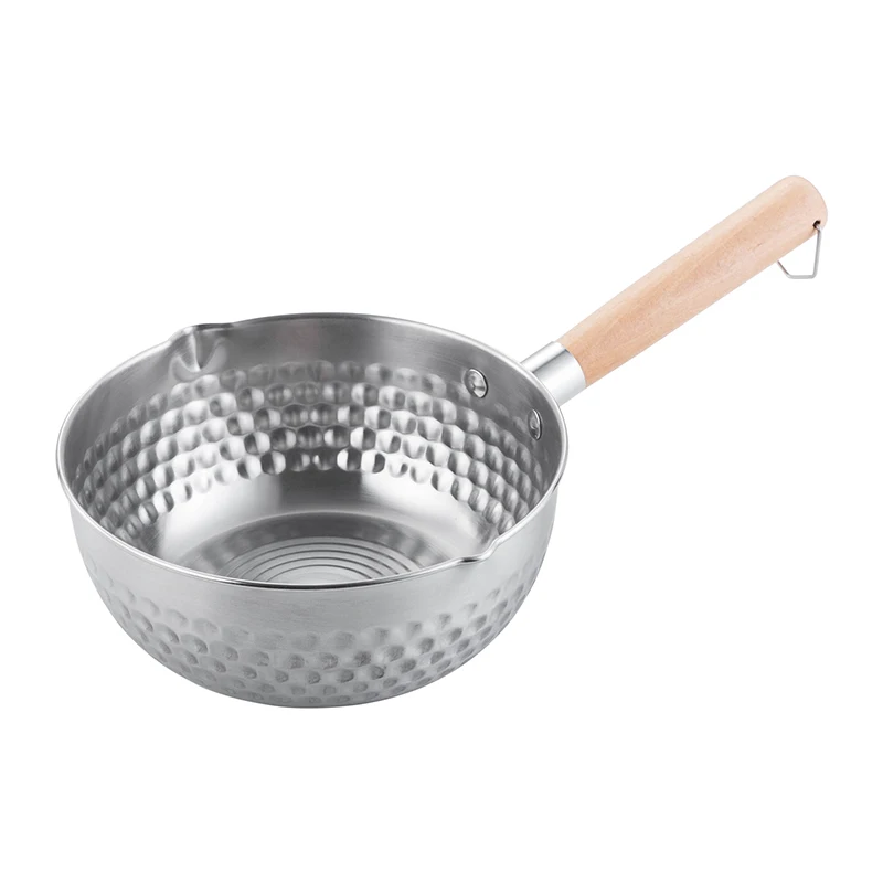 Yukihira Stainless Steel Flat Pan - Japanese-style Non-stick Soup Pot With  Cover, 304 Milk Pot, Food Supplement Pan, Instant Noodle Pot, Wooden Detachable  Handle Cook Pot - - Temu