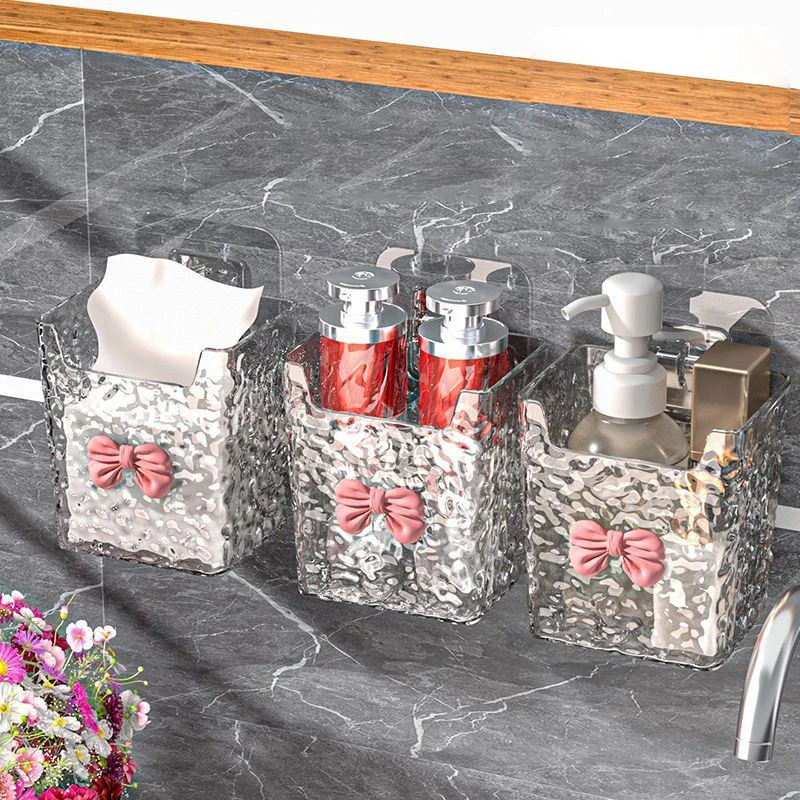 Punch-Free Toothpaste Holder Wall Mounted Makeup Brush Organizer Storage Rack Bathroom Storage Box Drain Box 6