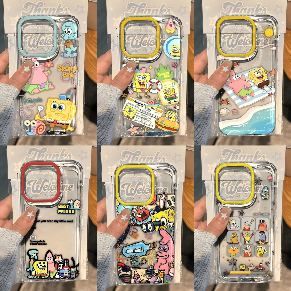 Cartoon S-SpongeBobs Clear TPU Phone Case - Fun & Durable Back Cover