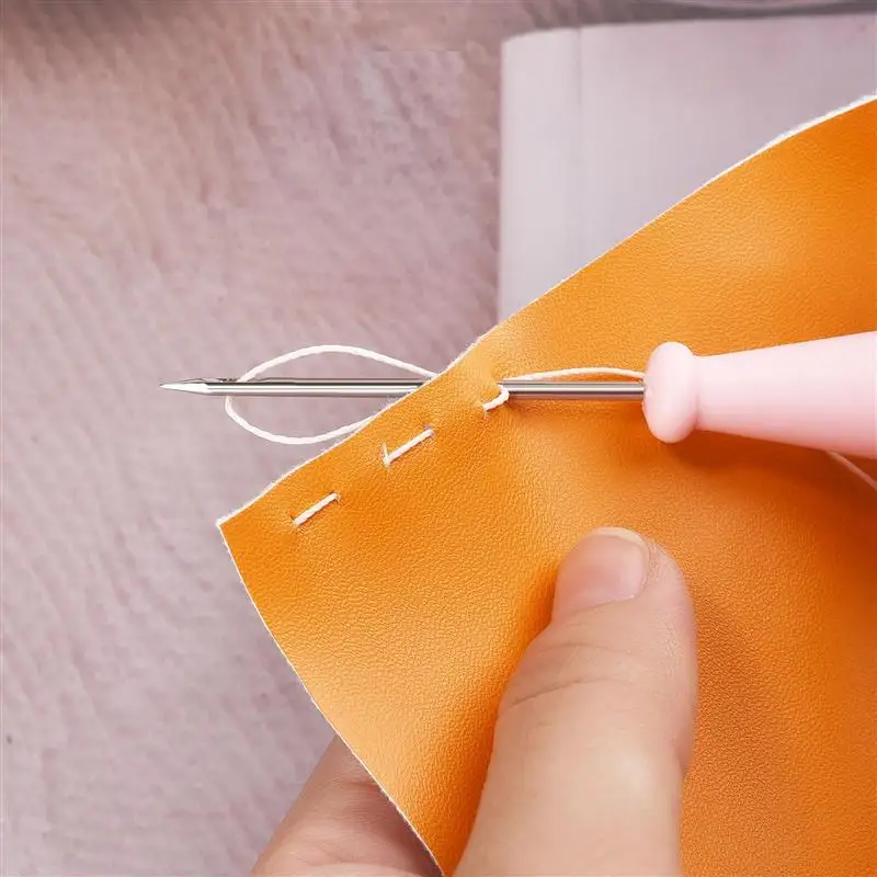 Steel Sewing Awl Hand Stitcher Leather Punch Tool Hole Hook DIY Handmade Shoe Repair Leather Accessories leather tool,leather sewing awl set,leathercraft tools,leather tools,leather sewing tool set