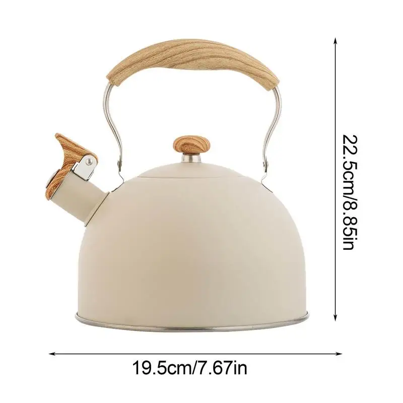 ROCKURWOK Tea Kettle Stovetop Whistling Teapot White, Stainless Steel, 1.6-Quart