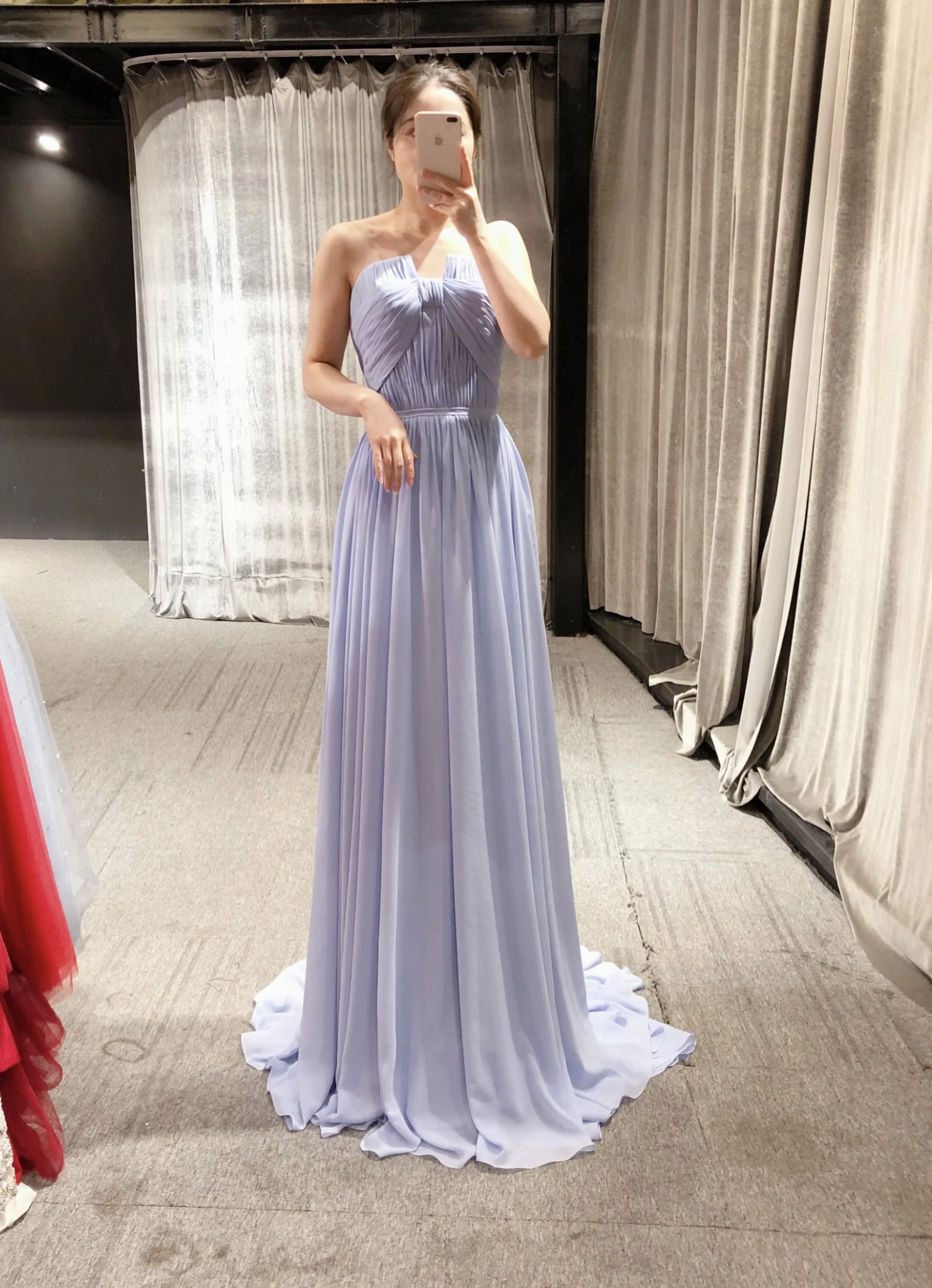 Customized Elie Saab Lilac Light Purple Strapless Pleated Cute