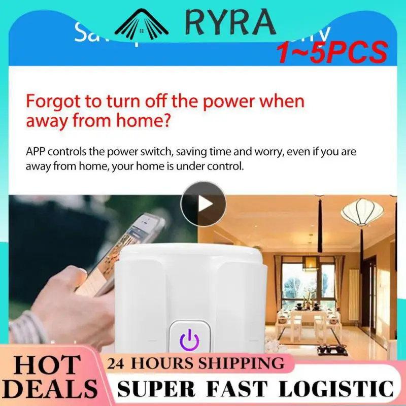 

1~5PCS Smart WiFi Plug Adaptor 16A Remote Voice Control Power Monitor Socket Outlet Timing Function work with Alexa Home
