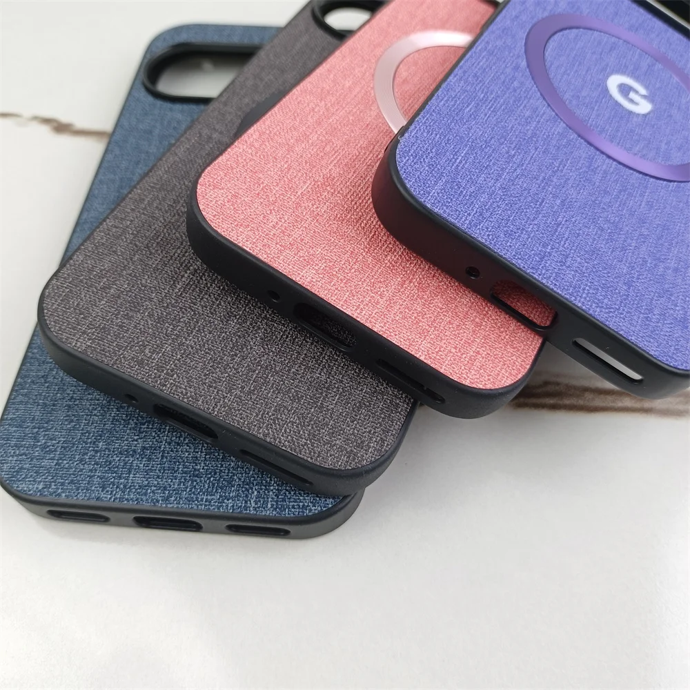 Luxury Fabric Cloth Magnetic Case with Wireless Charging Compatibility