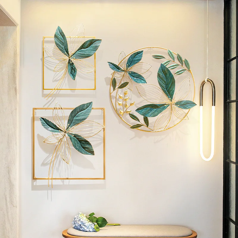 

Creative Living Room TV Background Wall Iron Decoration Decoration Three-dimensional Wall Hanging Porch Green Plant