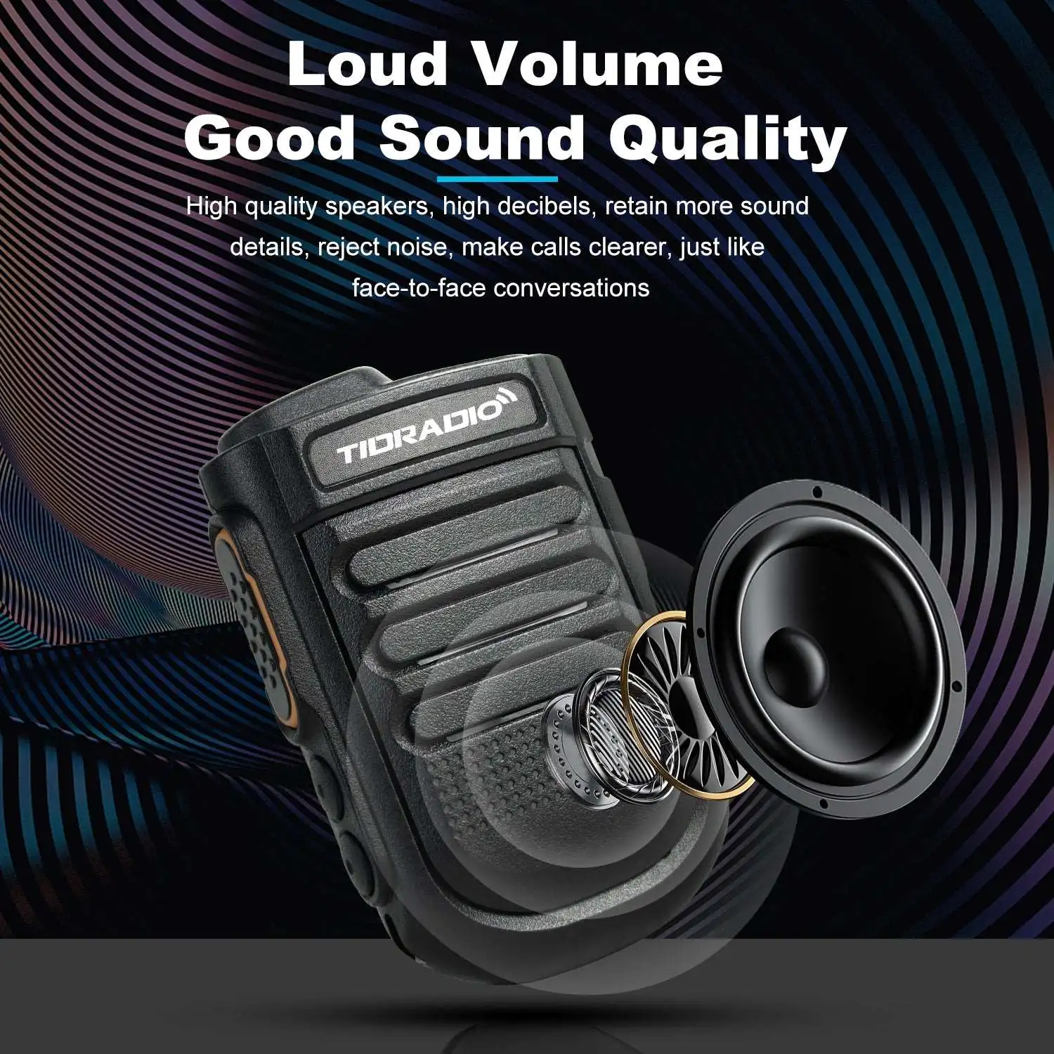 TIDRADIO Walkie Talkie Wireless PTT Wireless Bluetooth Speaker Microphone for Iphone andAndroid Phone Zello App, PoC