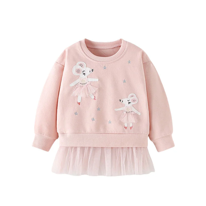 thumbnail image 1 of Sudaderas de cuento de hadas para niñas de 2 a 7 metros de salto, ropa de bebé de manga larga para otoño y primavera, camisetas con capucha para niños pequeños con gatos y luna, 1 of 5