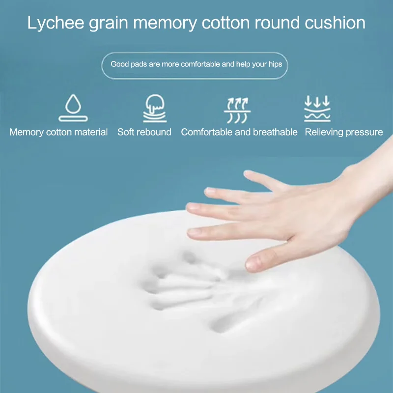 Inyahome Comfortable Memory Foam Seat Cushion Padded Anti-Slip Soft Round Stool Cushion Chair Pad for Home Kitchen Car & Office 3