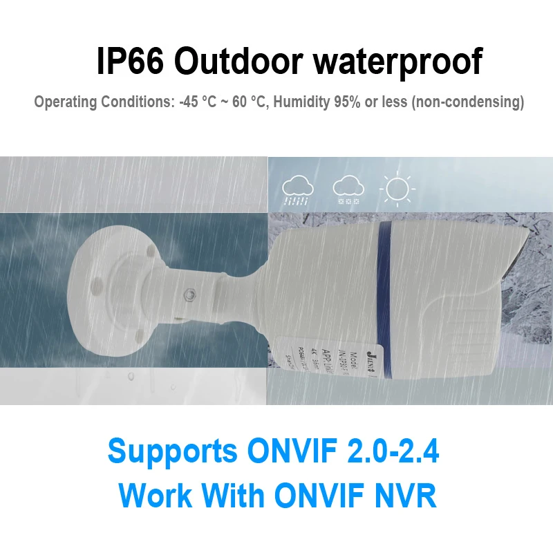 JIENUO 4K Poe Camera IP Outdoor Waterproof Security Surveillance Night Vision 4MP 5MP 8MP Onvif Audio CCTV Video HD Home Cam Net 5
