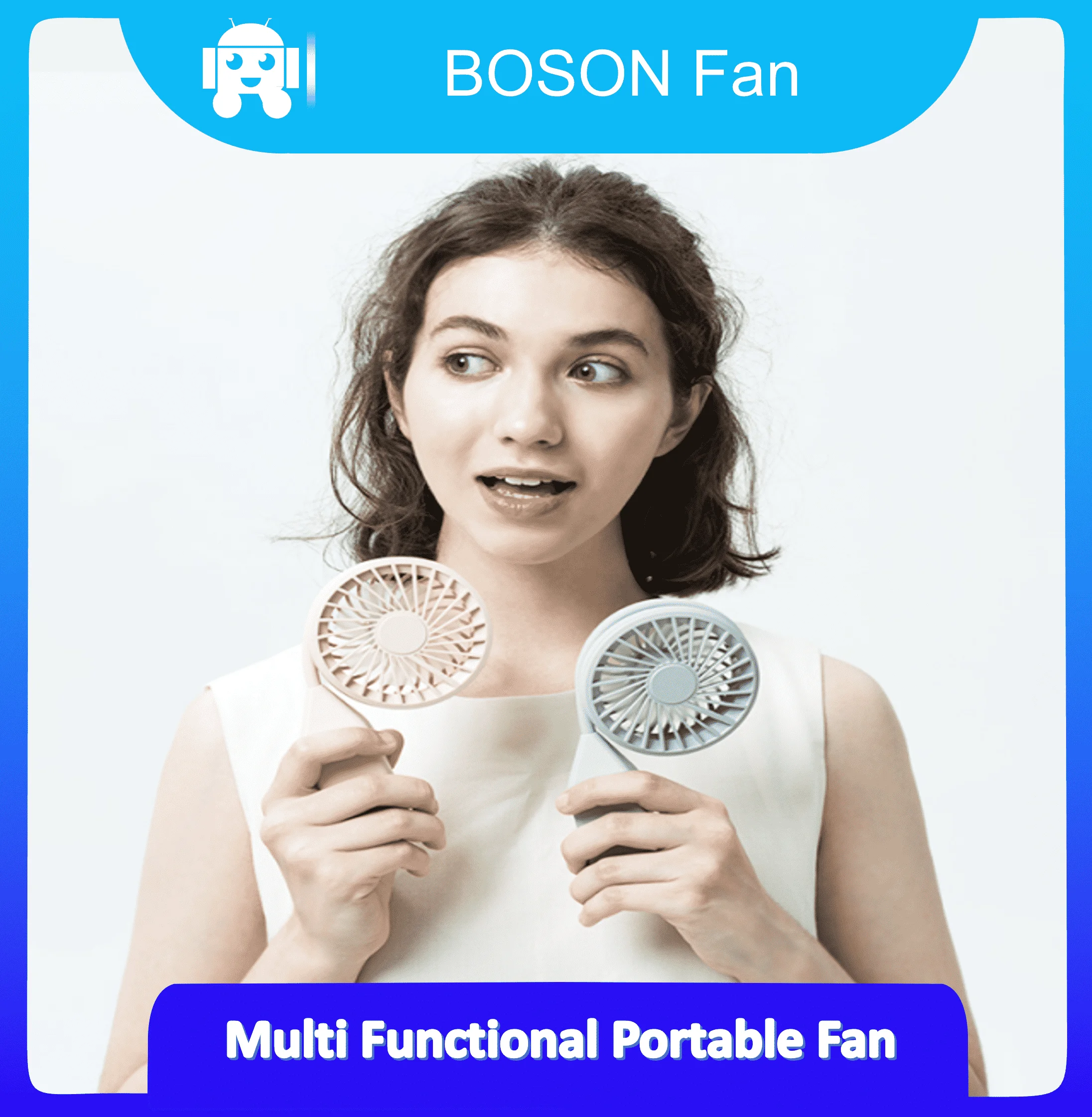 USB Charging Electric Portable Hanging Small Neck Fan Student Mini